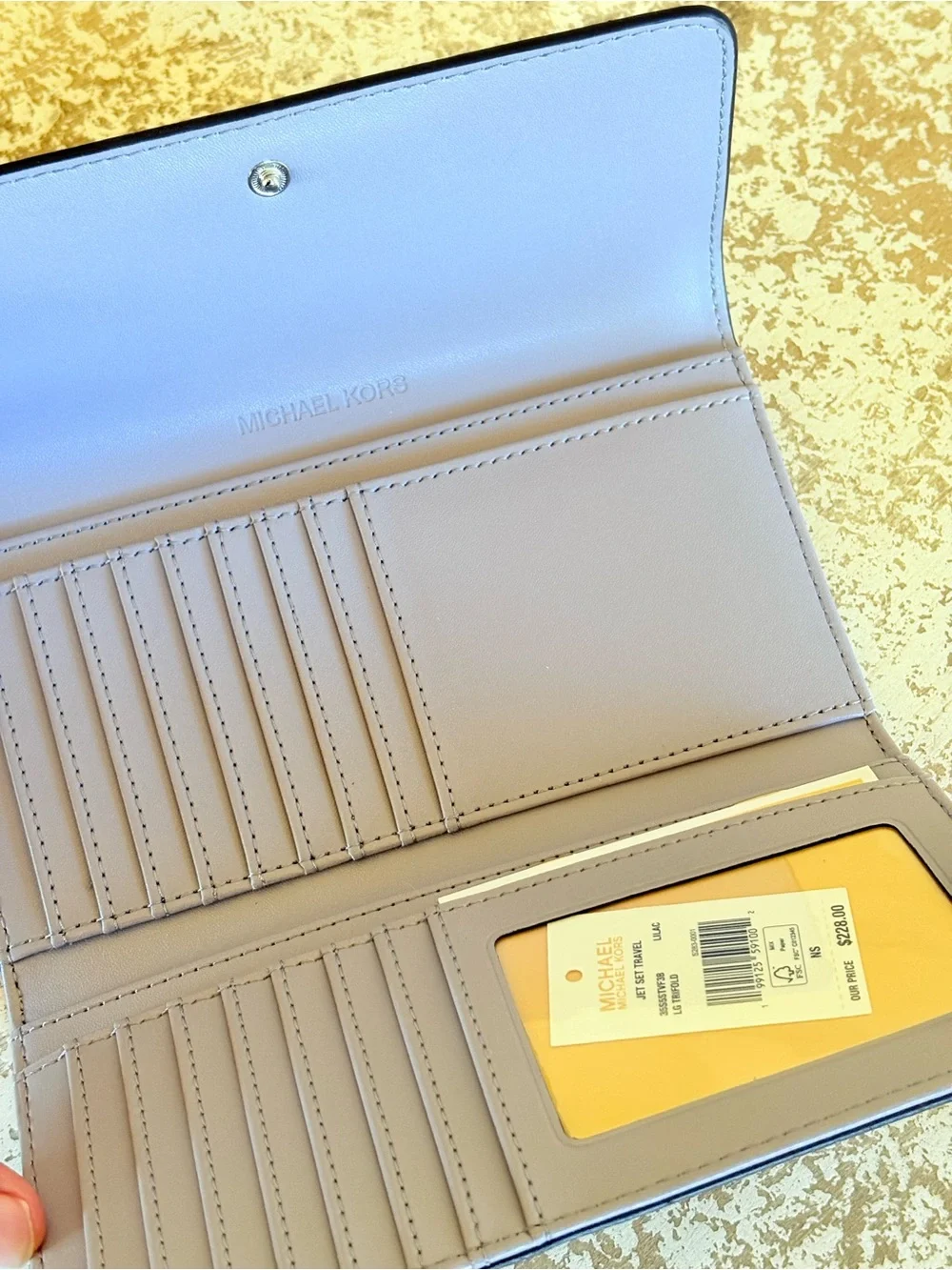 Michael Kors Lavender MK Logo Tote with Matching Wallet